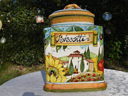grande barattolo di biscotti in ceramica