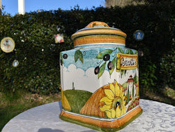 grande barattolo di biscotti in ceramica
