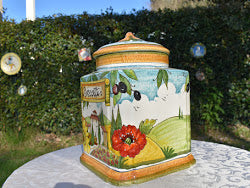 grande barattolo di biscotti in ceramica