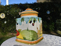 grande barattolo di biscotti in ceramica