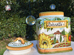grande barattolo di biscotti in ceramica