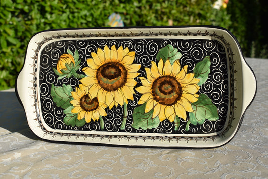 Piatto rettangolare in ceramica