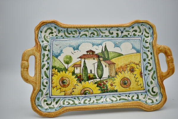 Ceramic tray with handle