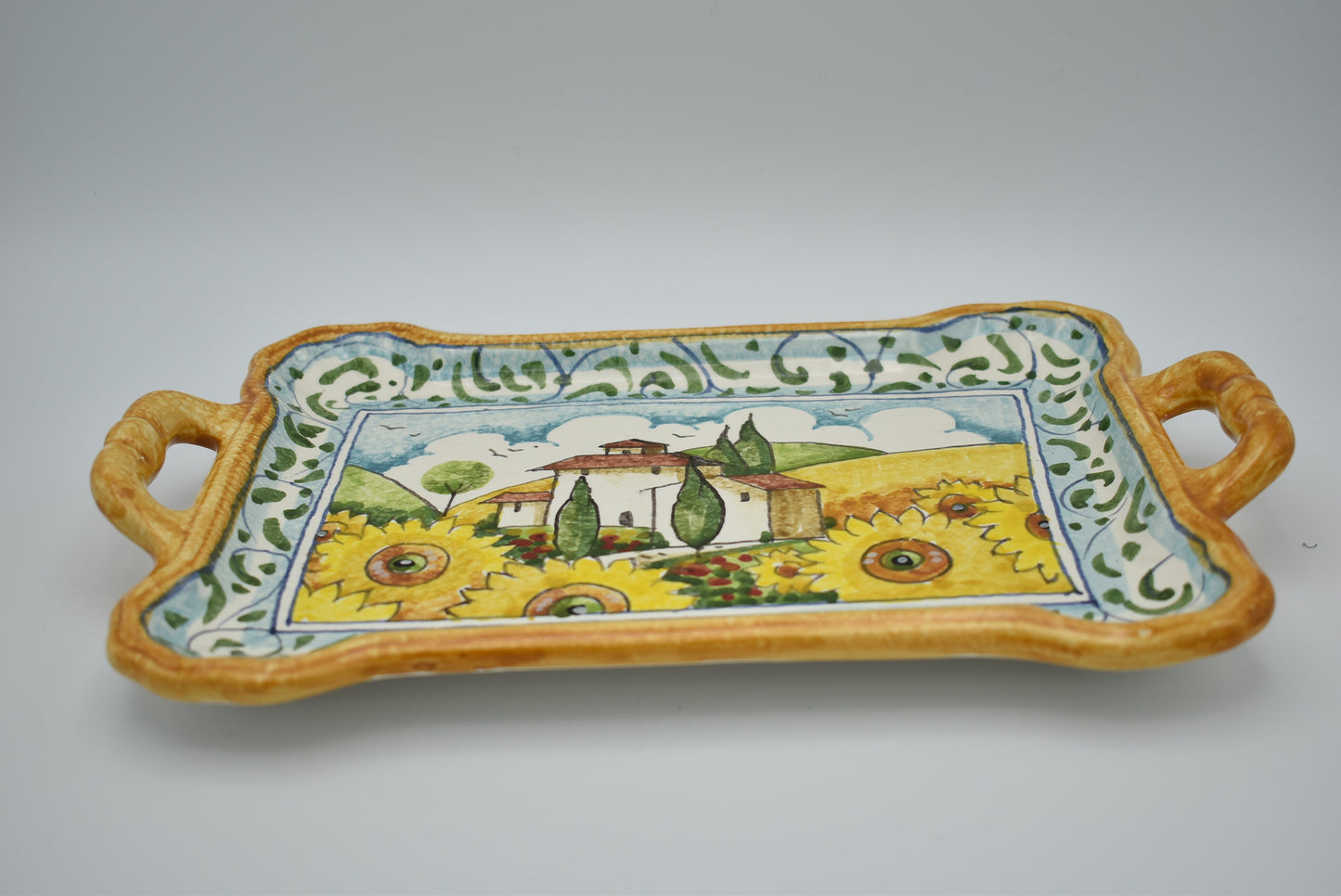 Ceramic tray with handle