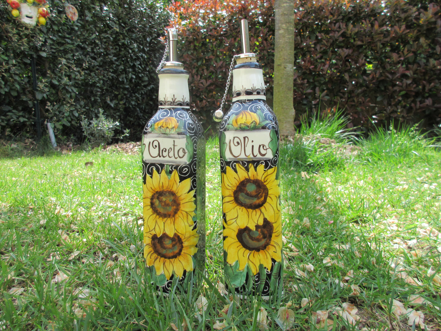 distributore di olio e aceto in ceramica