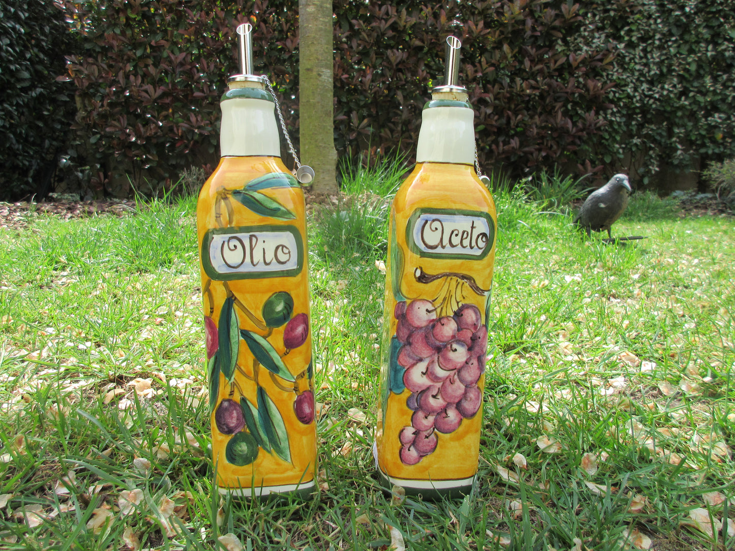 distributore di olio e aceto in ceramica