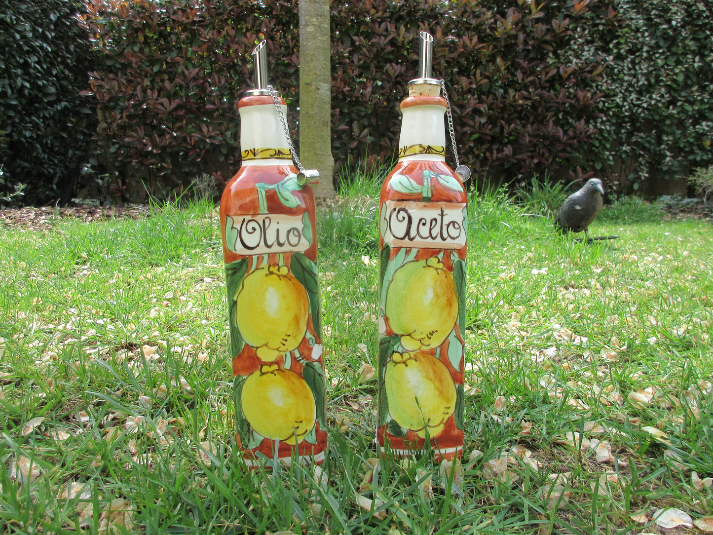 distributore di olio e aceto in ceramica