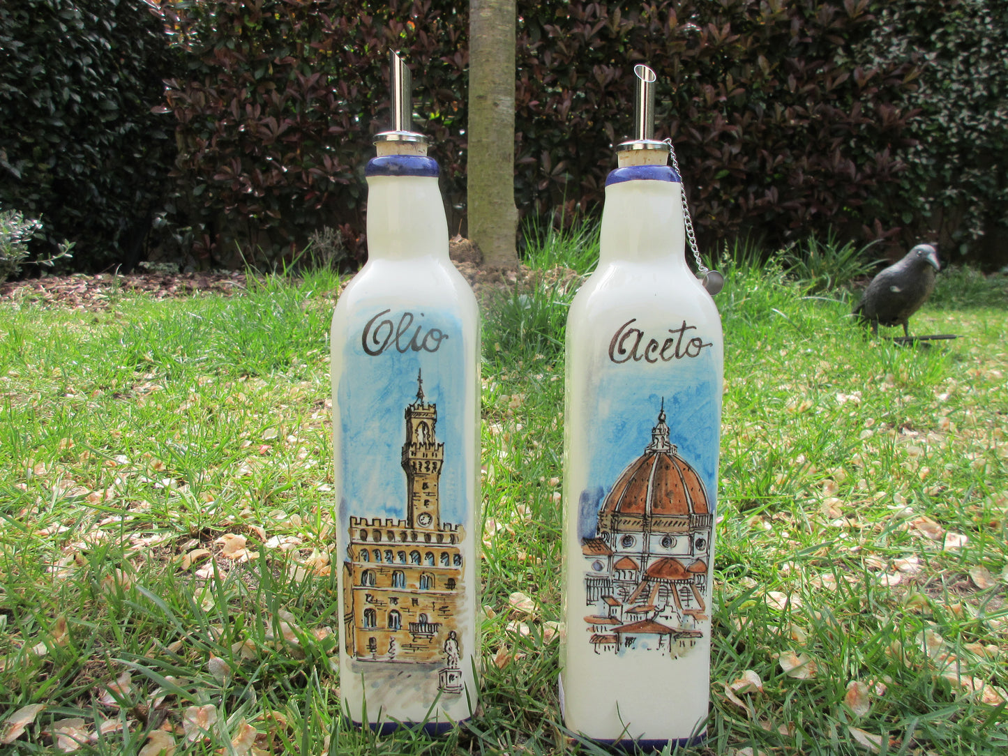 distributore di olio e aceto in ceramica