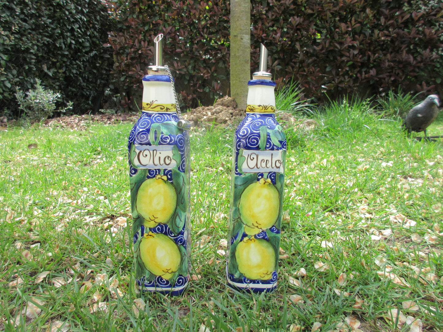 distributore di olio e aceto in ceramica