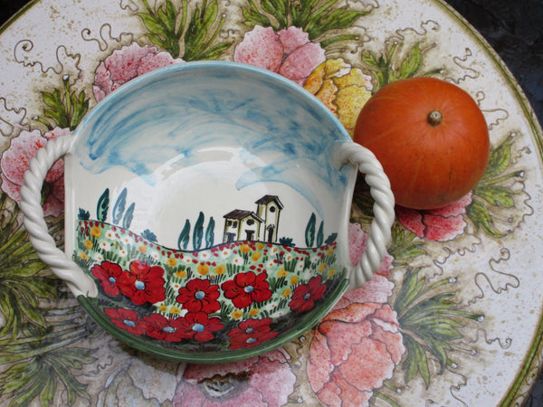 ceramic bowl with handles