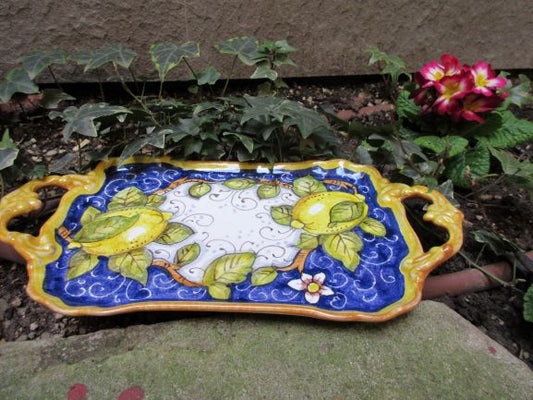 vassoio in ceramica con manico