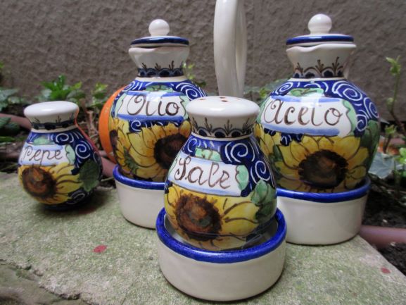 set olio e aceto in ceramica