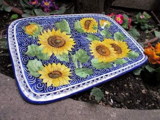 piatto rettangolare in ceramica