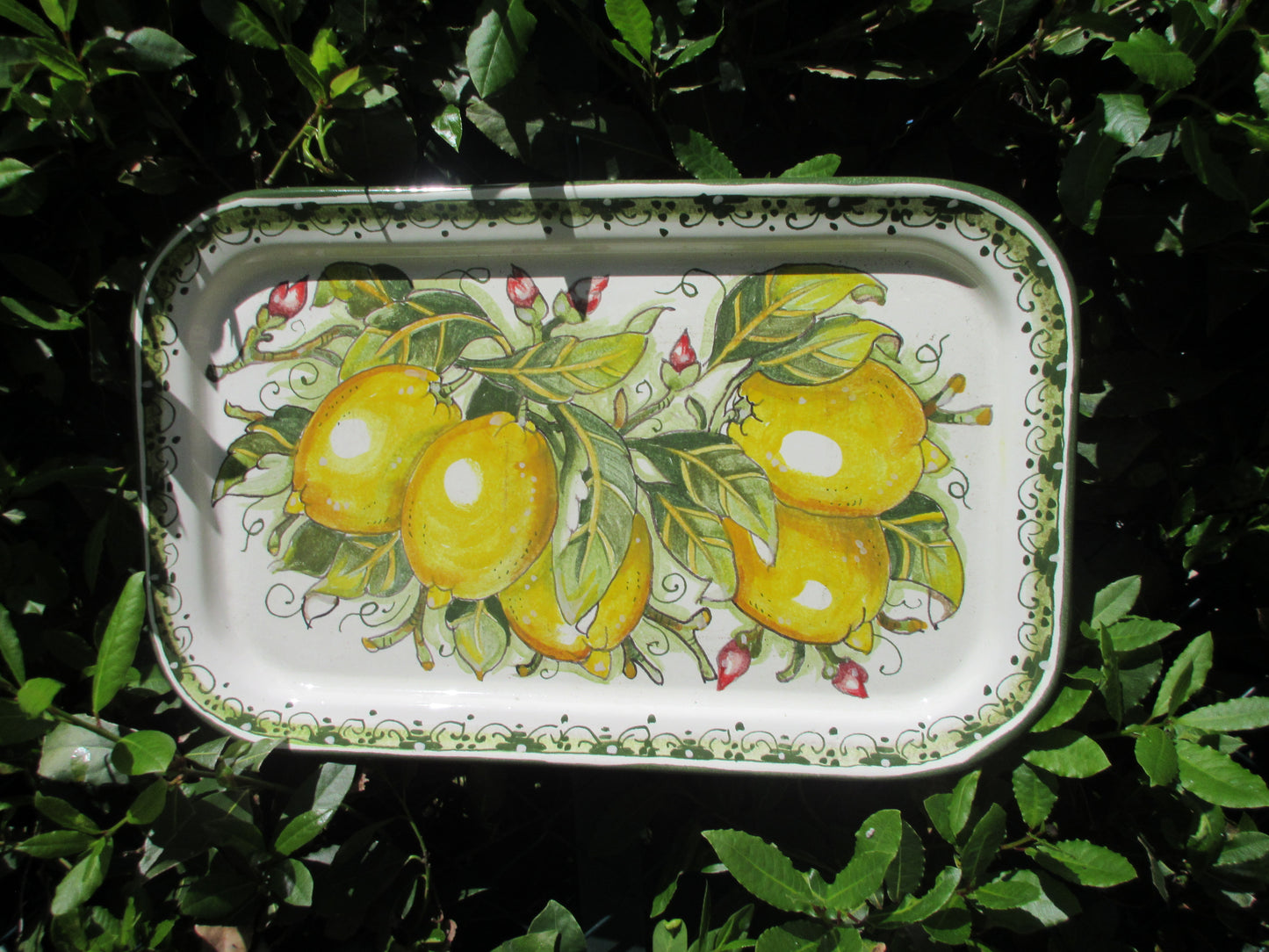 piatto rettangolare in ceramica