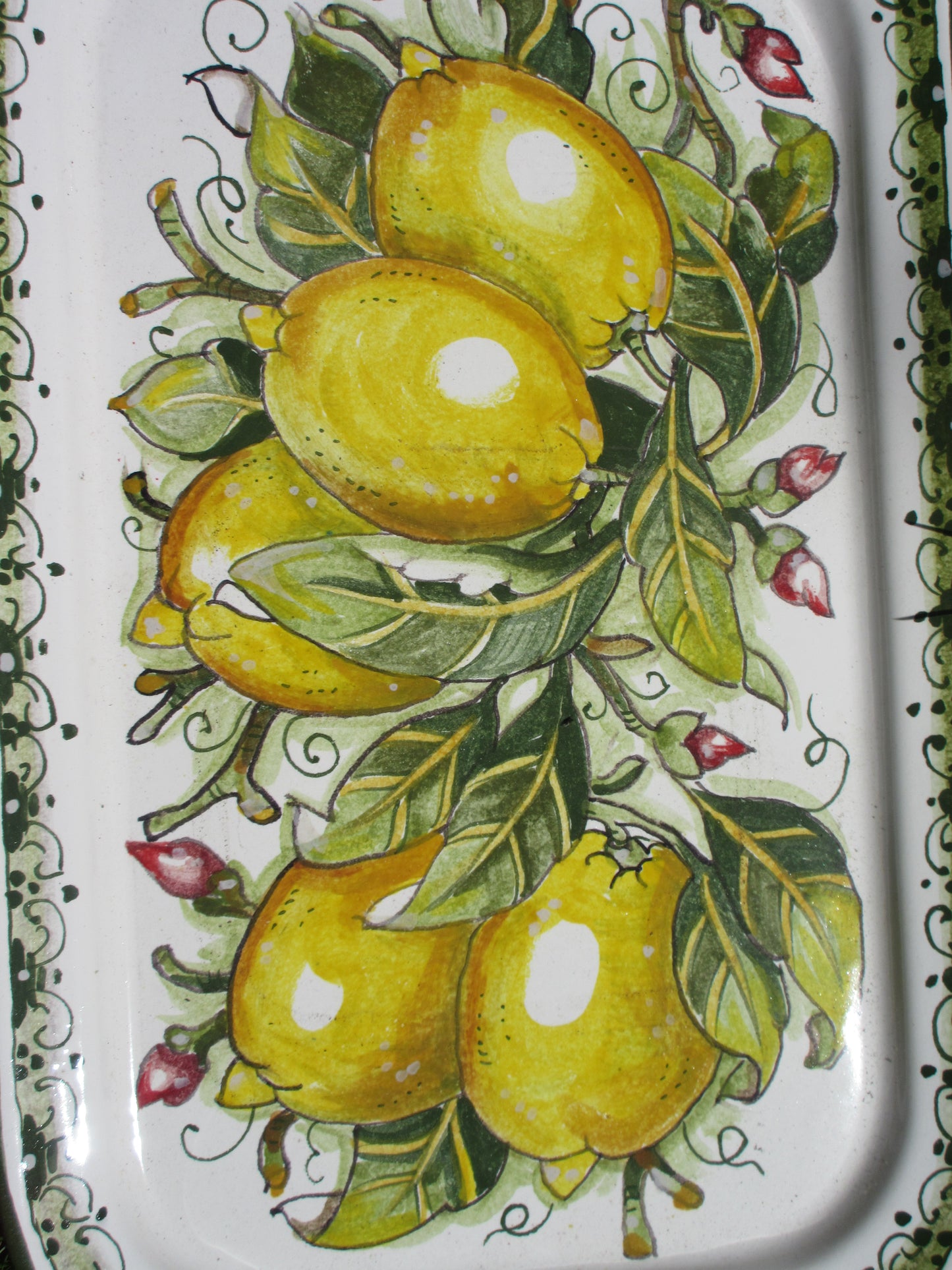 piatto rettangolare in ceramica