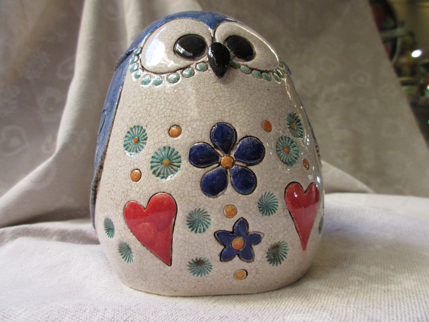 decorazione gufo in ceramica