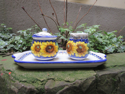 set in ceramica barattolo per latte e zucchero