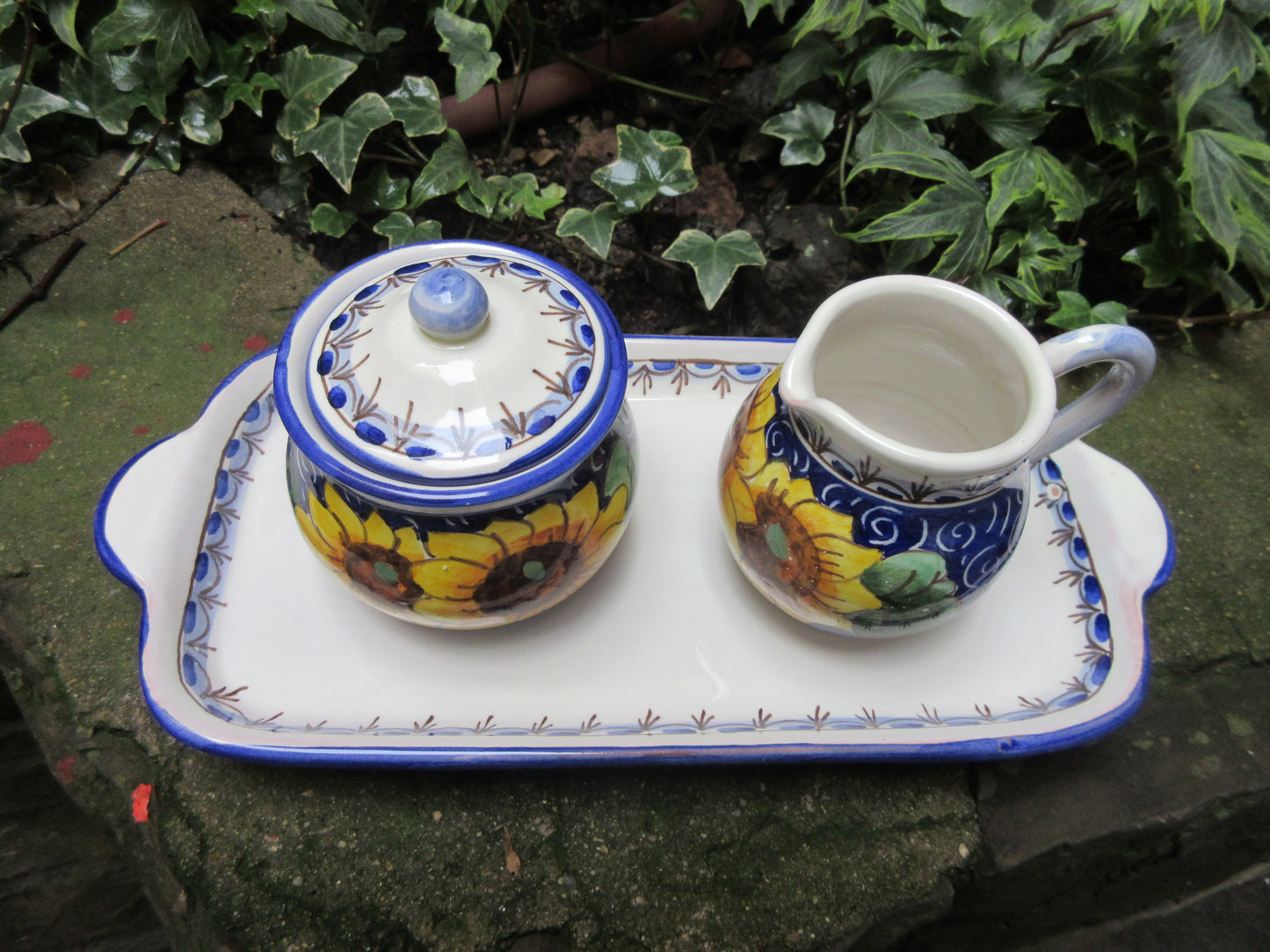 set in ceramica barattolo per latte e zucchero