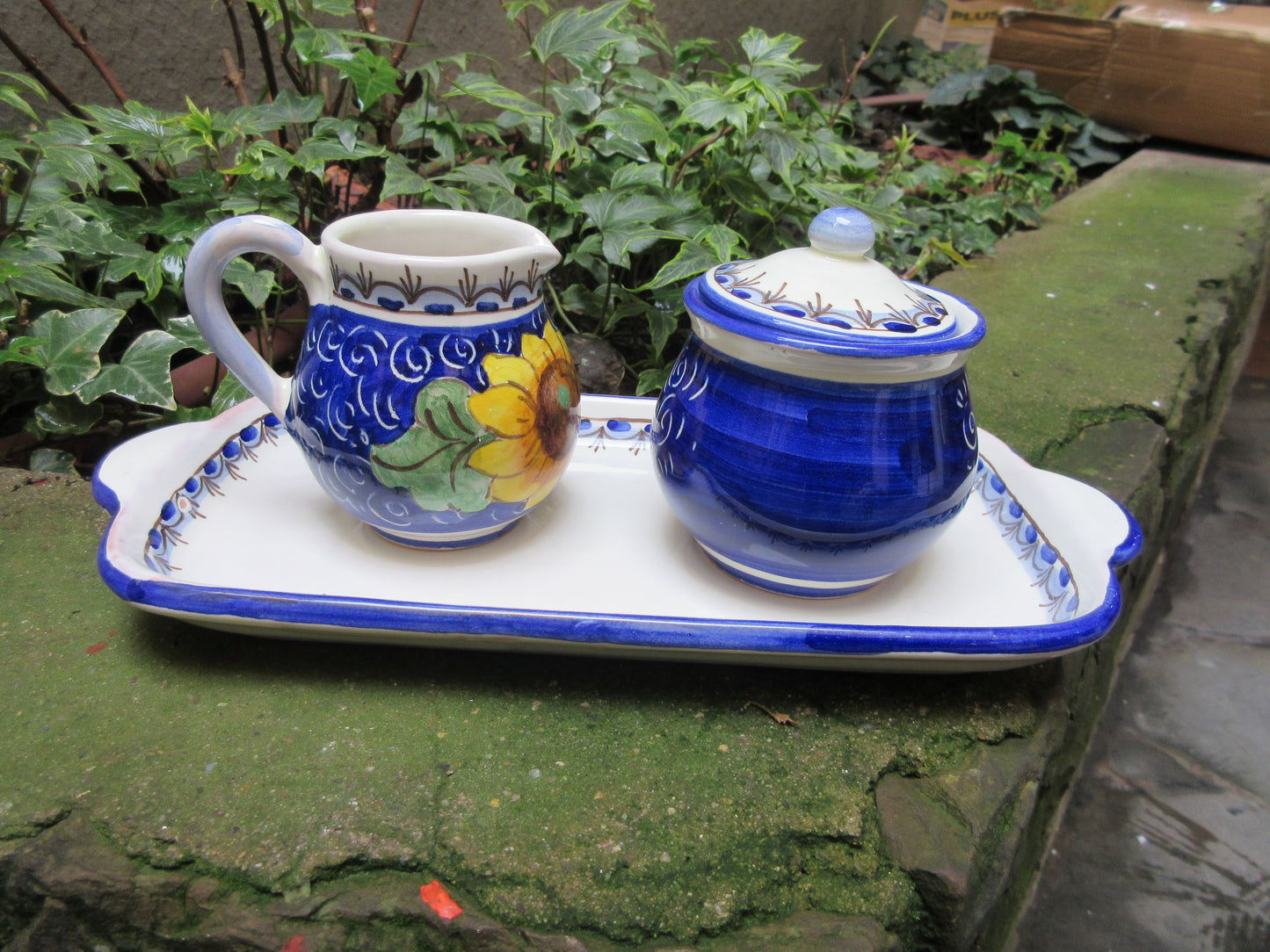 set in ceramica barattolo per latte e zucchero