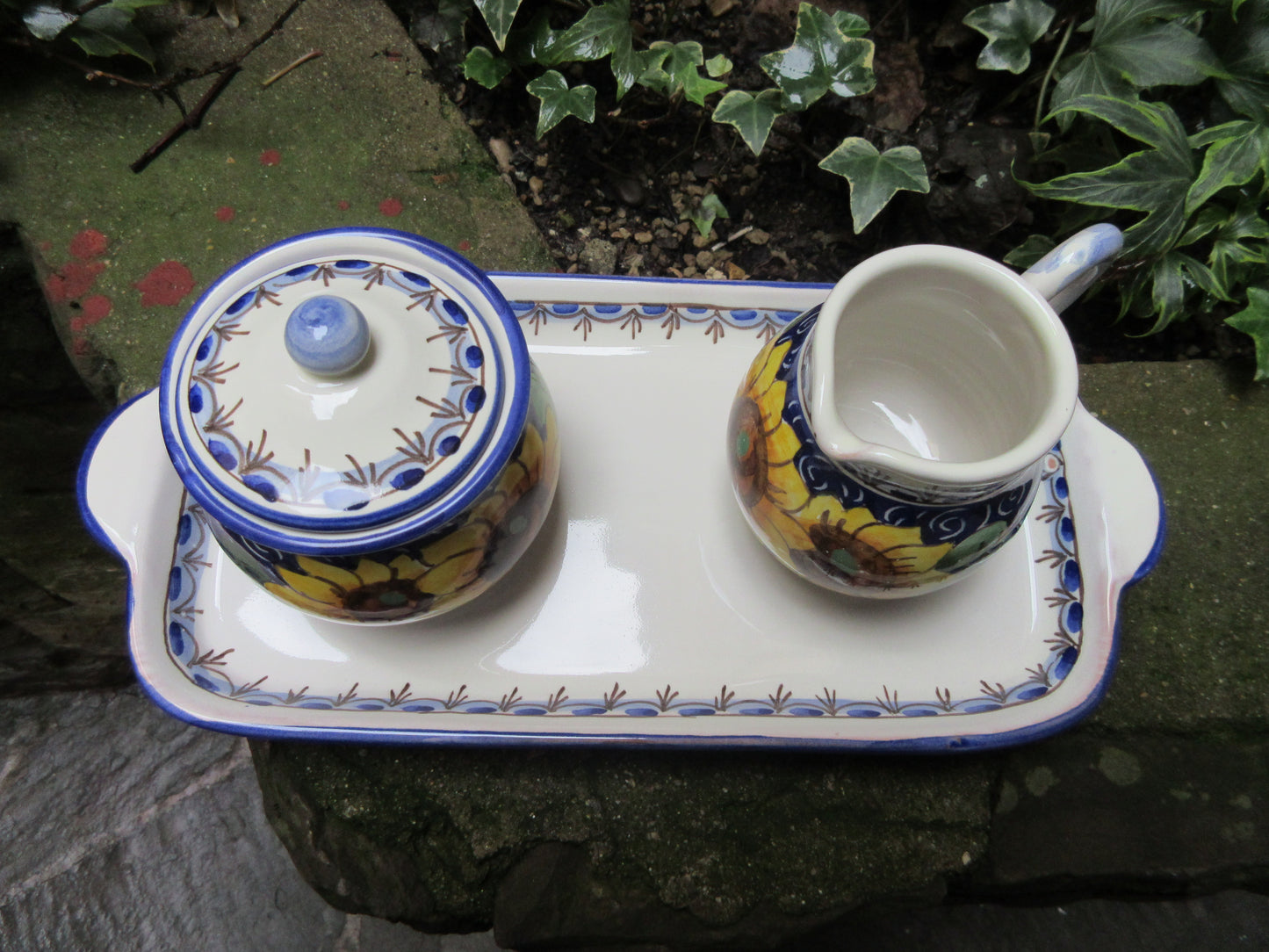 set in ceramica barattolo per latte e zucchero