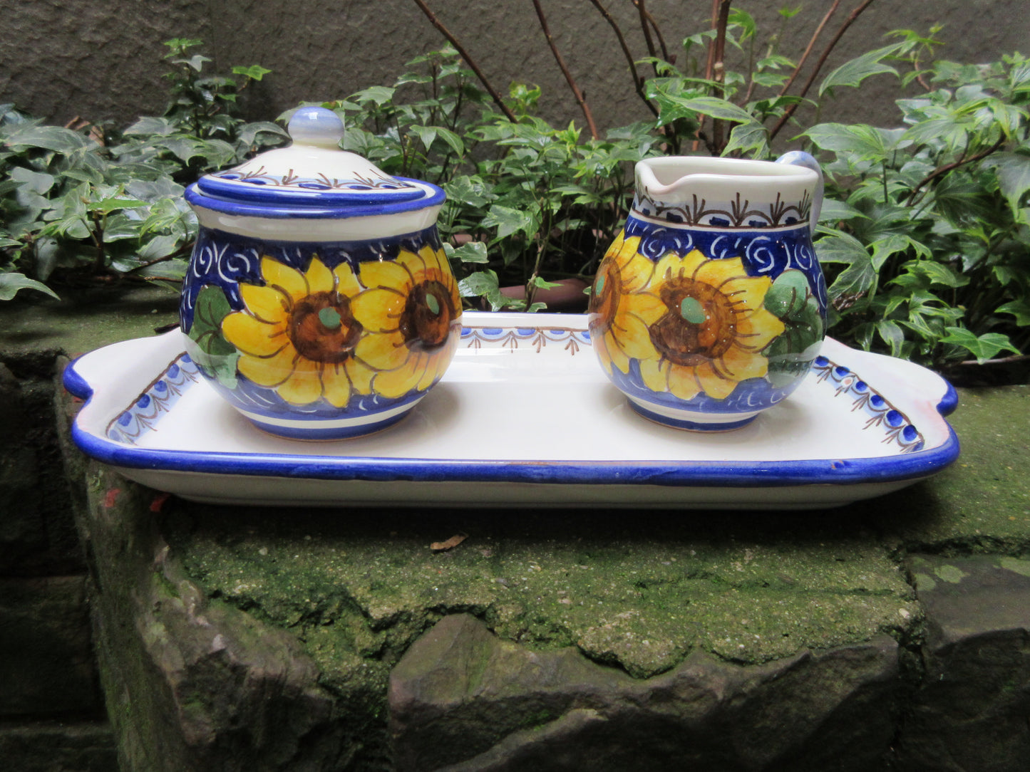 set in ceramica barattolo per latte e zucchero