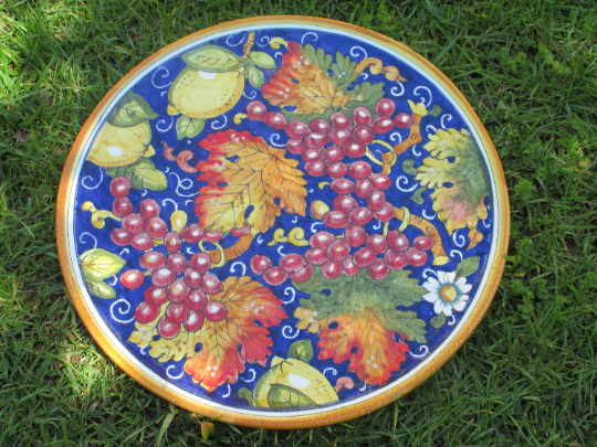 Pizza/piatto in ceramica fatto a mano