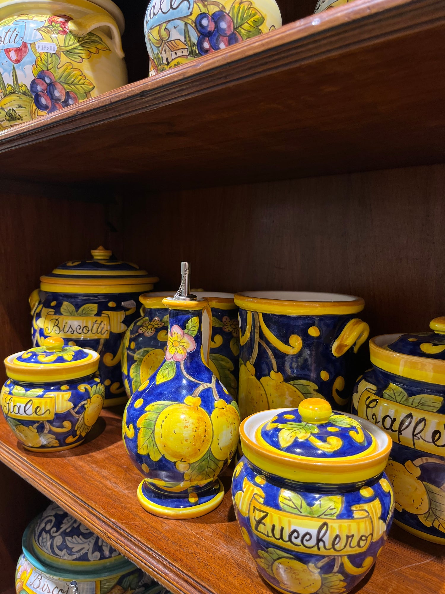 Lemons on dark blue