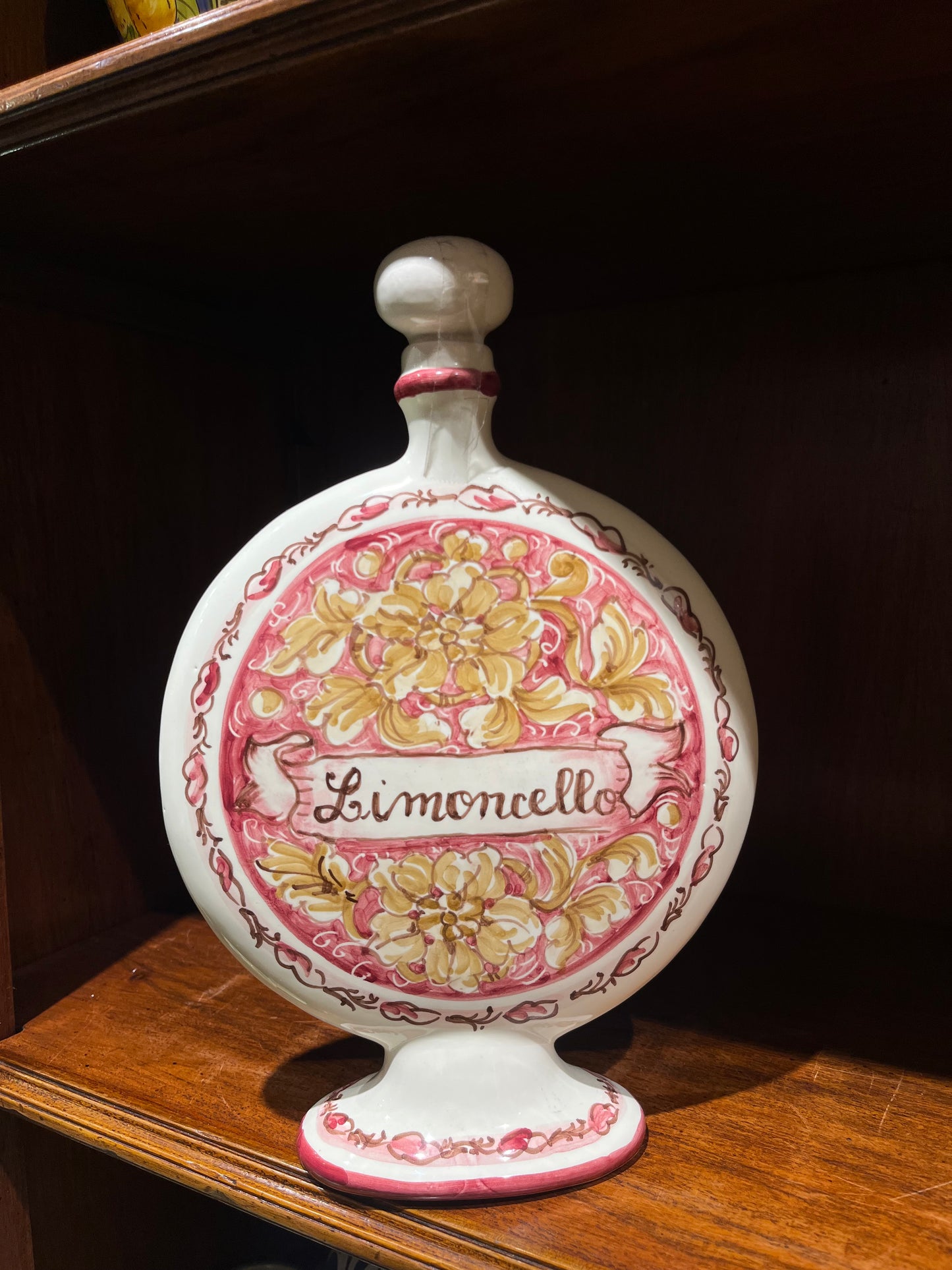Ceramic limoncello bottle