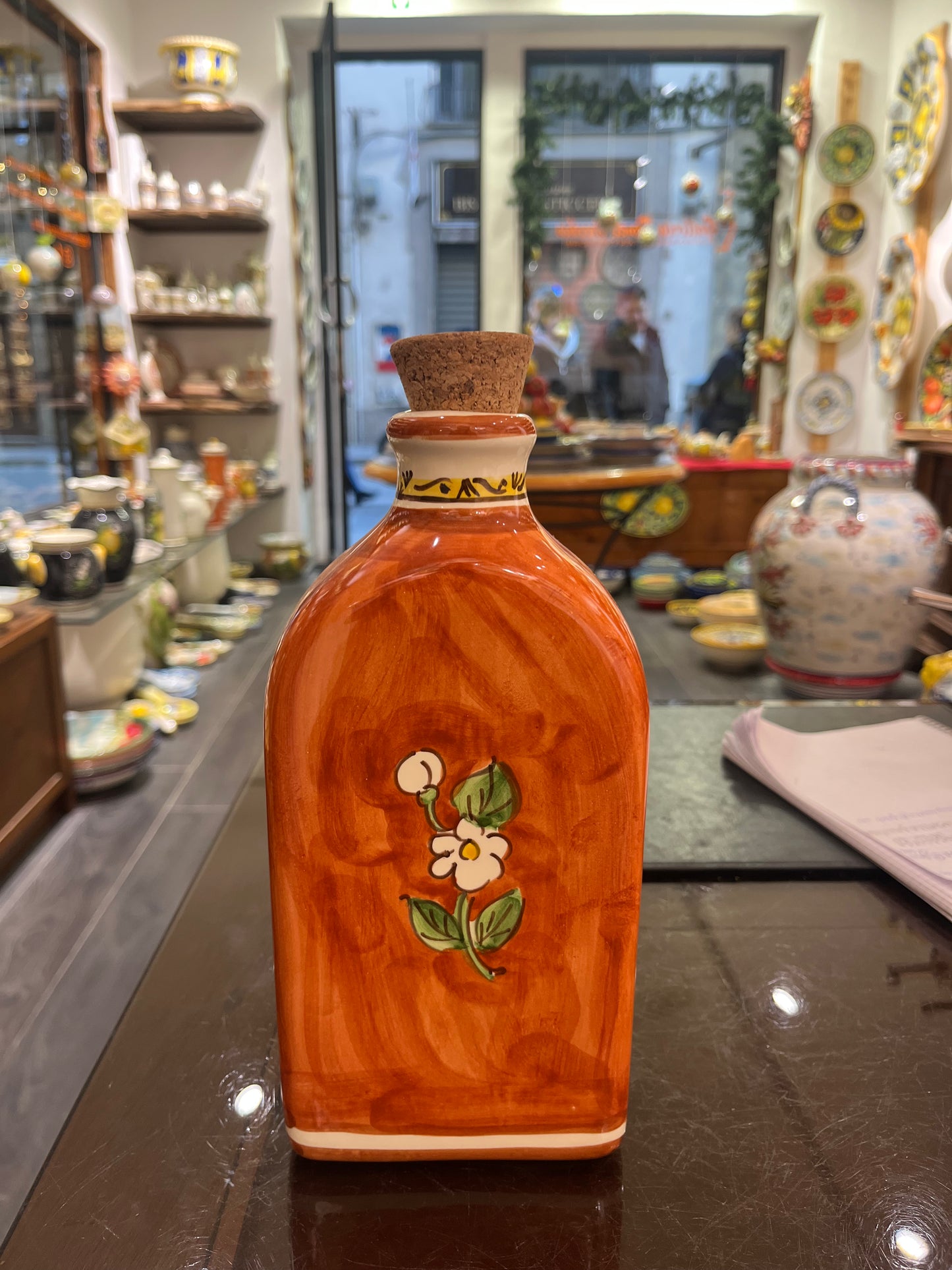 ceramic limoncello bottle