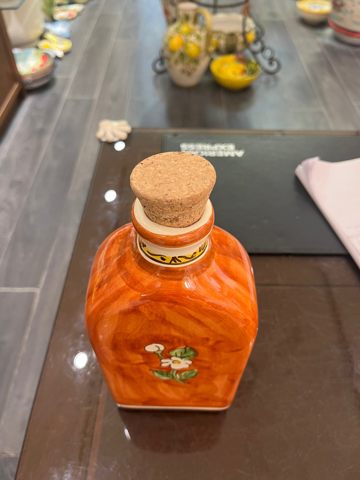 ceramic limoncello bottle