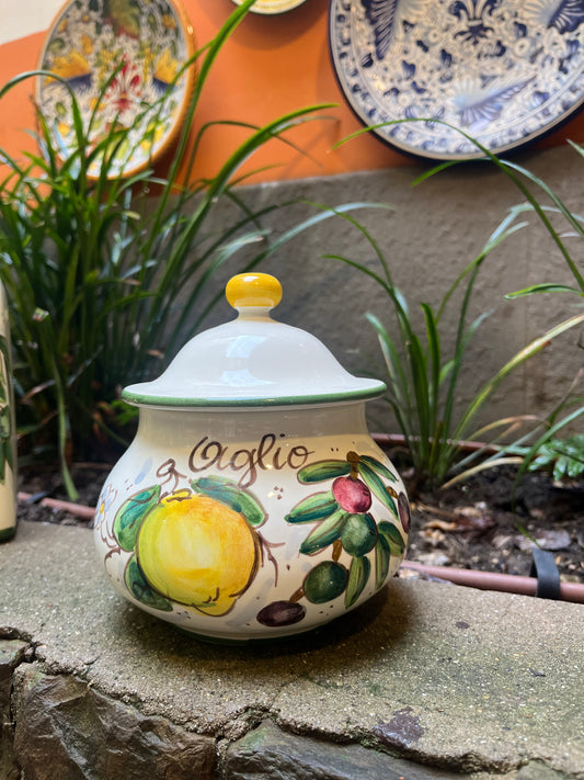 ceramic garlic container