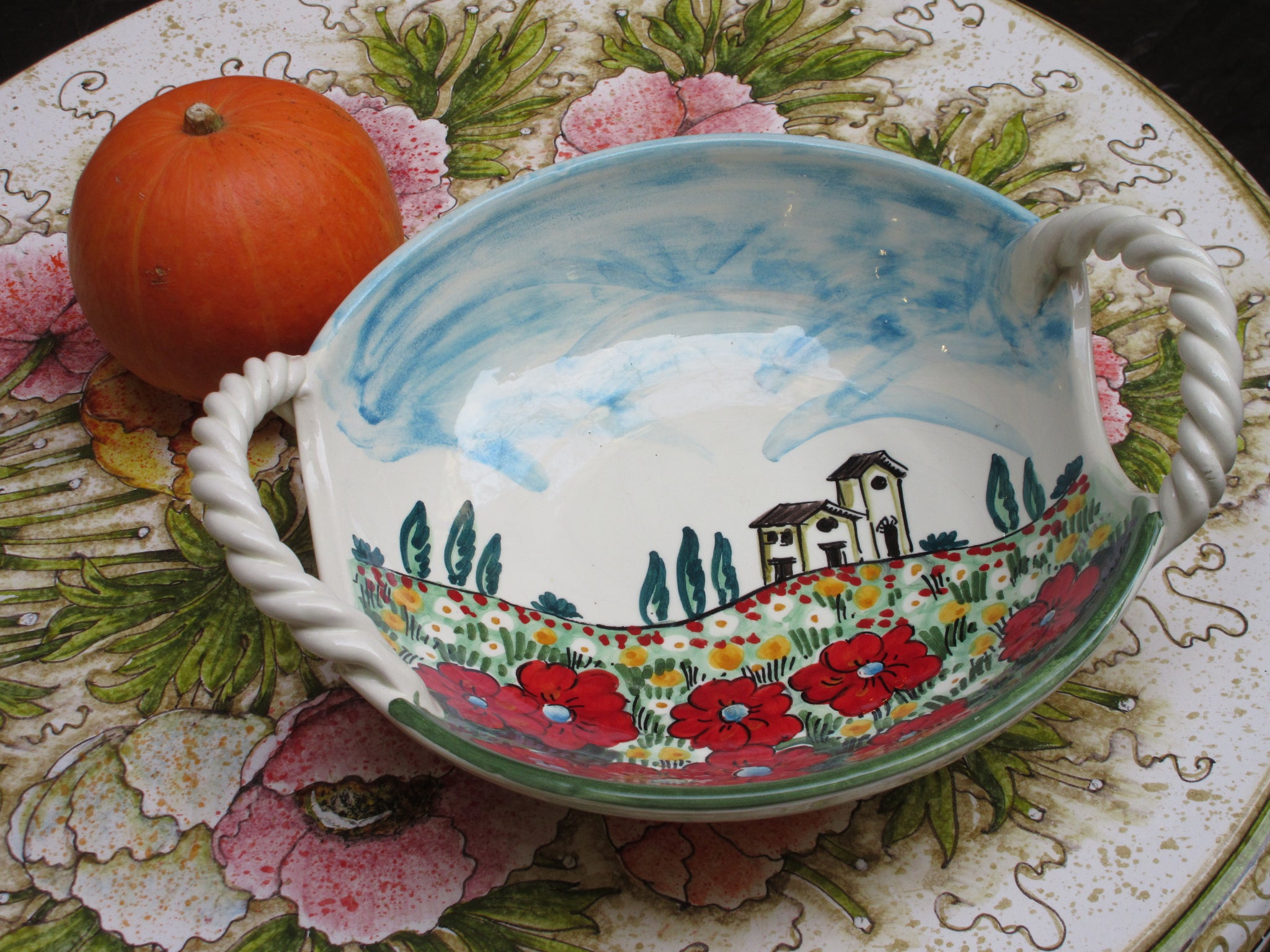 ceramic bowl with handles