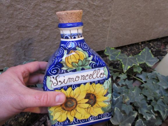 ceramic limoncello bottle