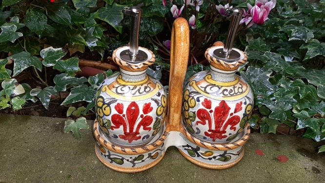 set olio e aceto in ceramica