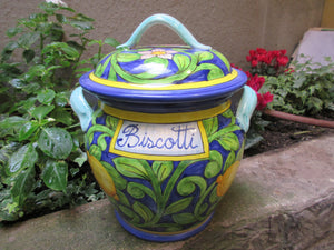 blu ceramic cookie jar